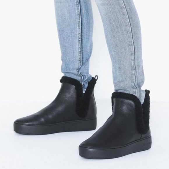 MICHAEL Michael Kors Shoes - NWT Michael Kors Leather Fur Platform Anke Boots